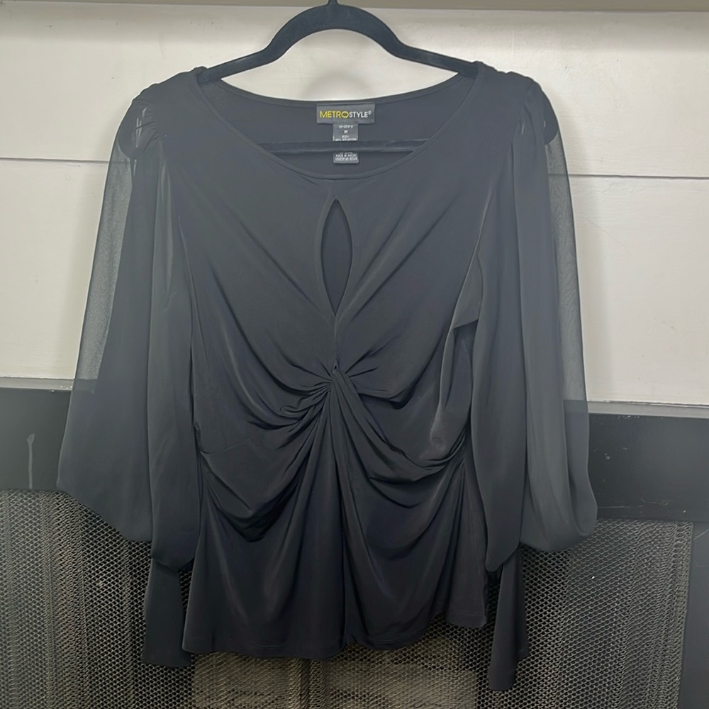 Keyhole evening blouse
